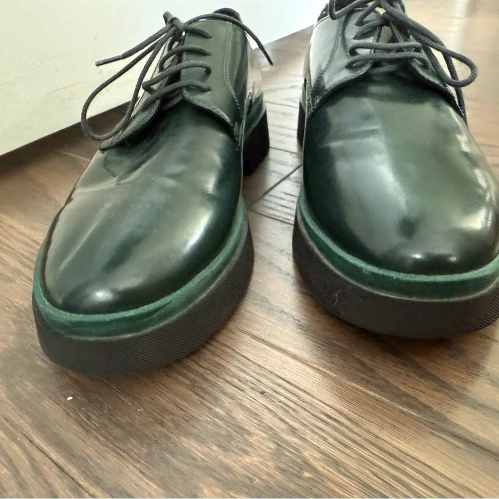 Geox Respira Dark Forest Green Derby’s Platform Oxfords